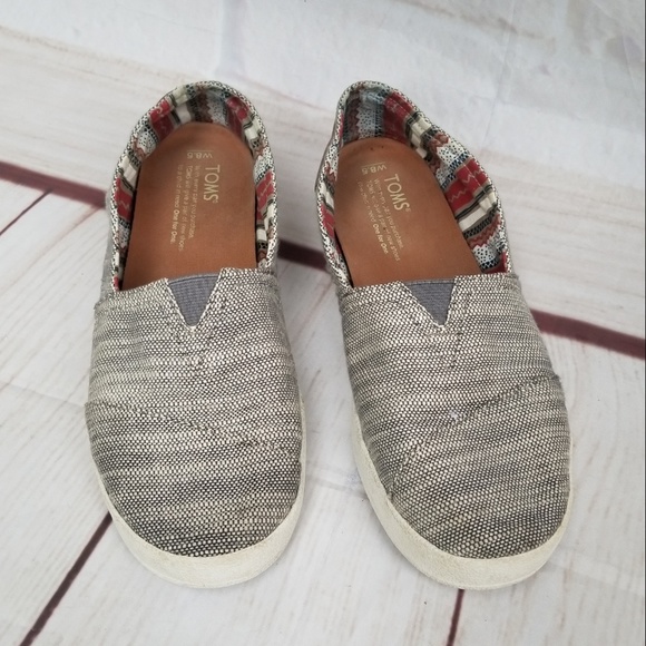 Toms Shoes - TOMS Woven Slip Ons Heathered Gray